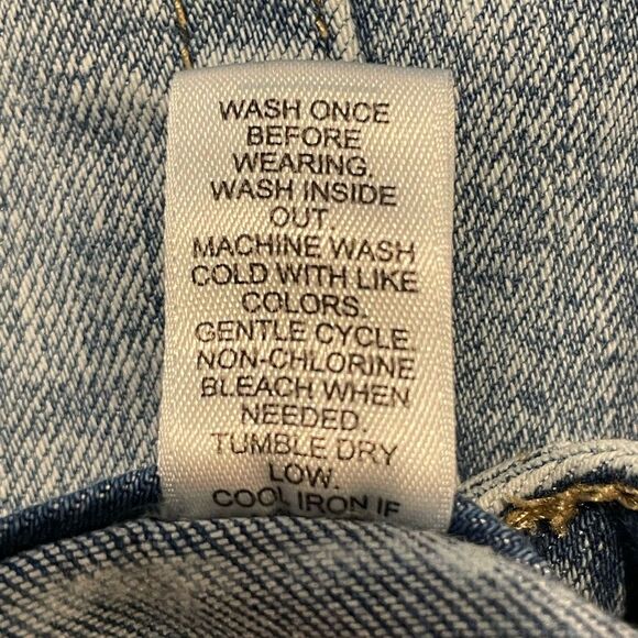 EST. 1946 Denim Distressed Faded Frayed Cropped Jeans Light Blue Size 16 - Picture 10 of 10